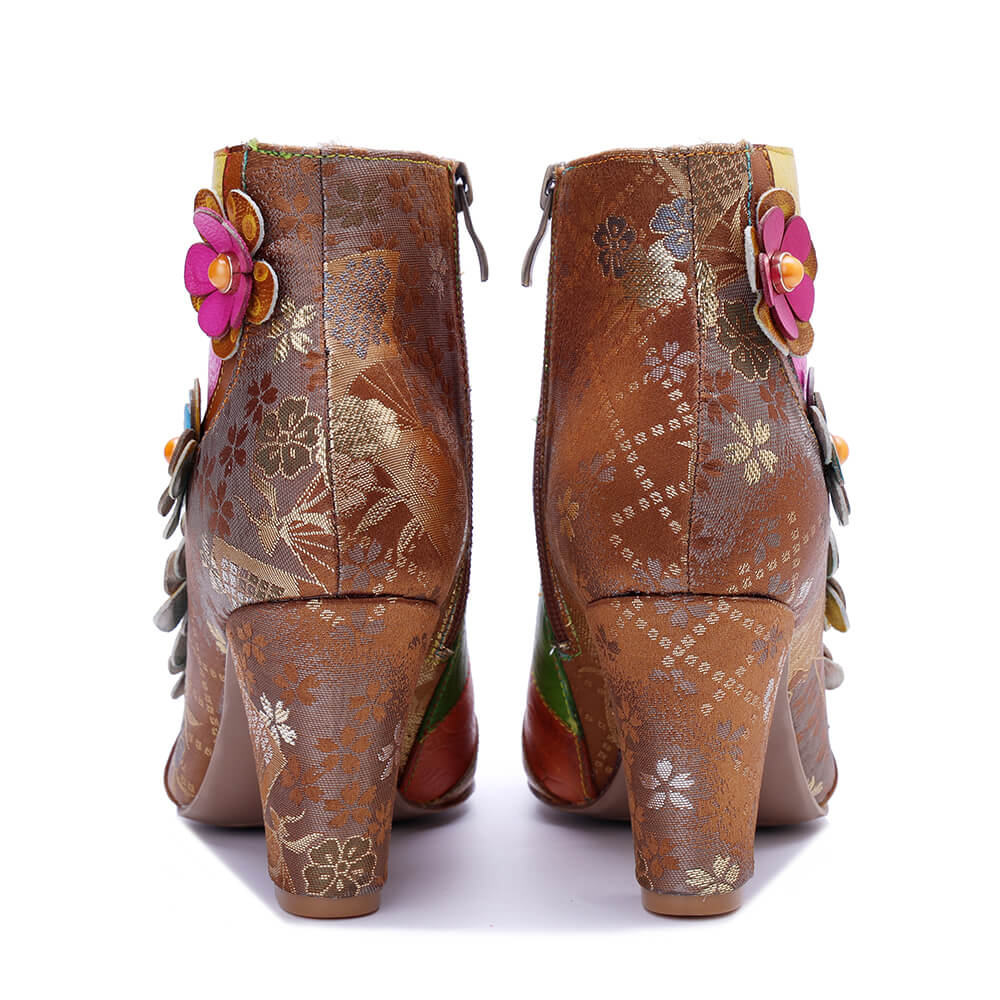 Soffia | Happy Trails Floral Embossed Leather Ankle Boots - Image 10