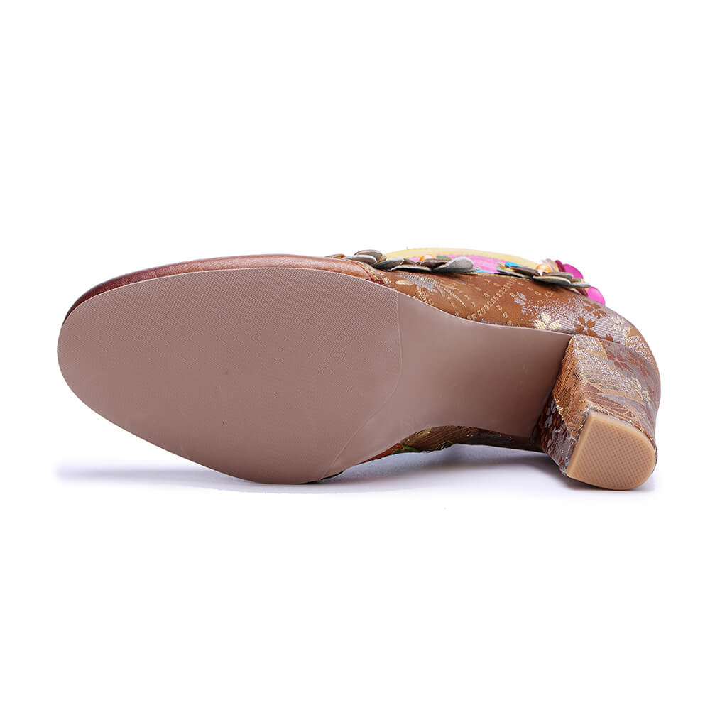 Soffia | Happy Trails Floral Embossed Leather Ankle Boots - Image 6