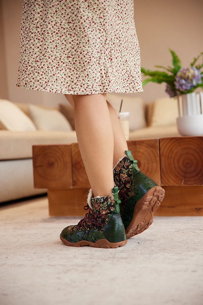 Soffia | Holiday Errands Leather Combat Boots - Image 4