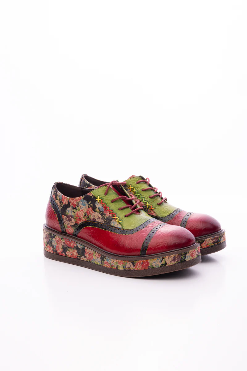 SOFFIA | JANIE FLORAL EMBOSSED LEATHER PLATFORM OXFORD - Image 11