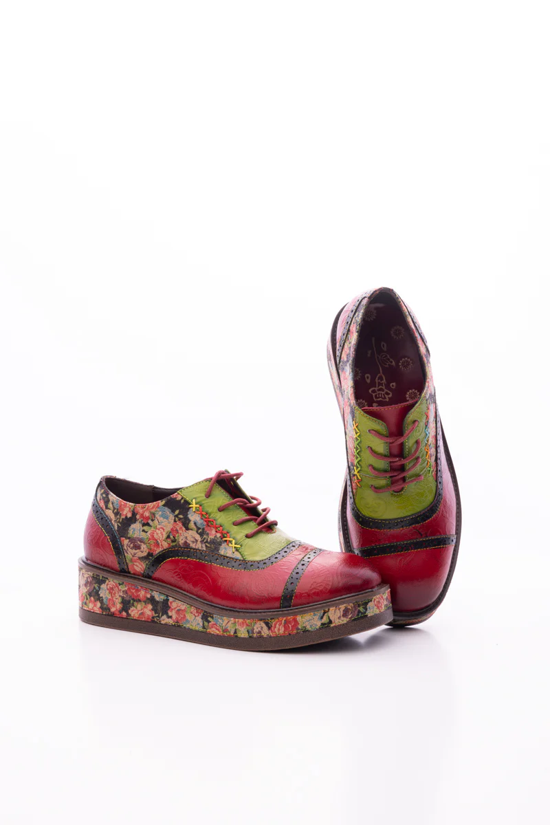 SOFFIA | JANIE FLORAL EMBOSSED LEATHER PLATFORM OXFORD - Image 12