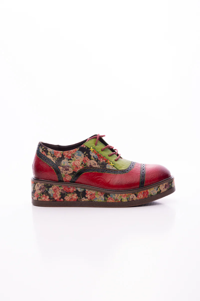 SOFFIA | JANIE FLORAL EMBOSSED LEATHER PLATFORM OXFORD - Image 13