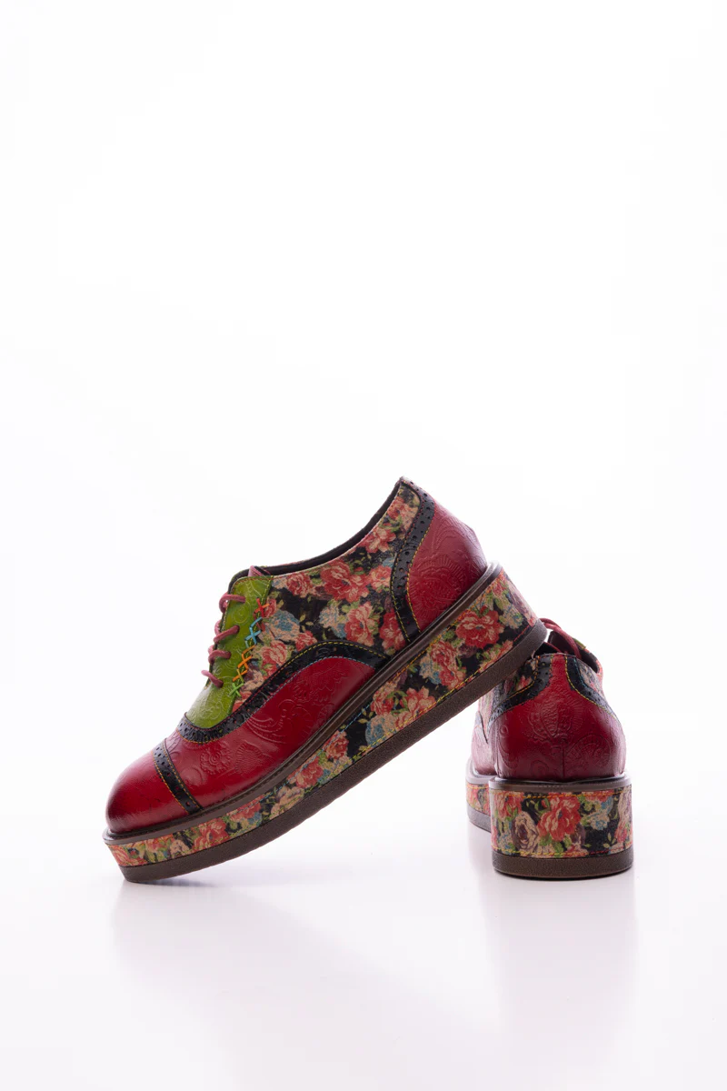 SOFFIA | JANIE FLORAL EMBOSSED LEATHER PLATFORM OXFORD - Image 14