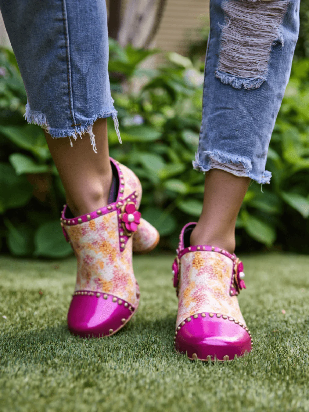 Soffia | Jodie Floral Leather Brogues Booties - Image 2