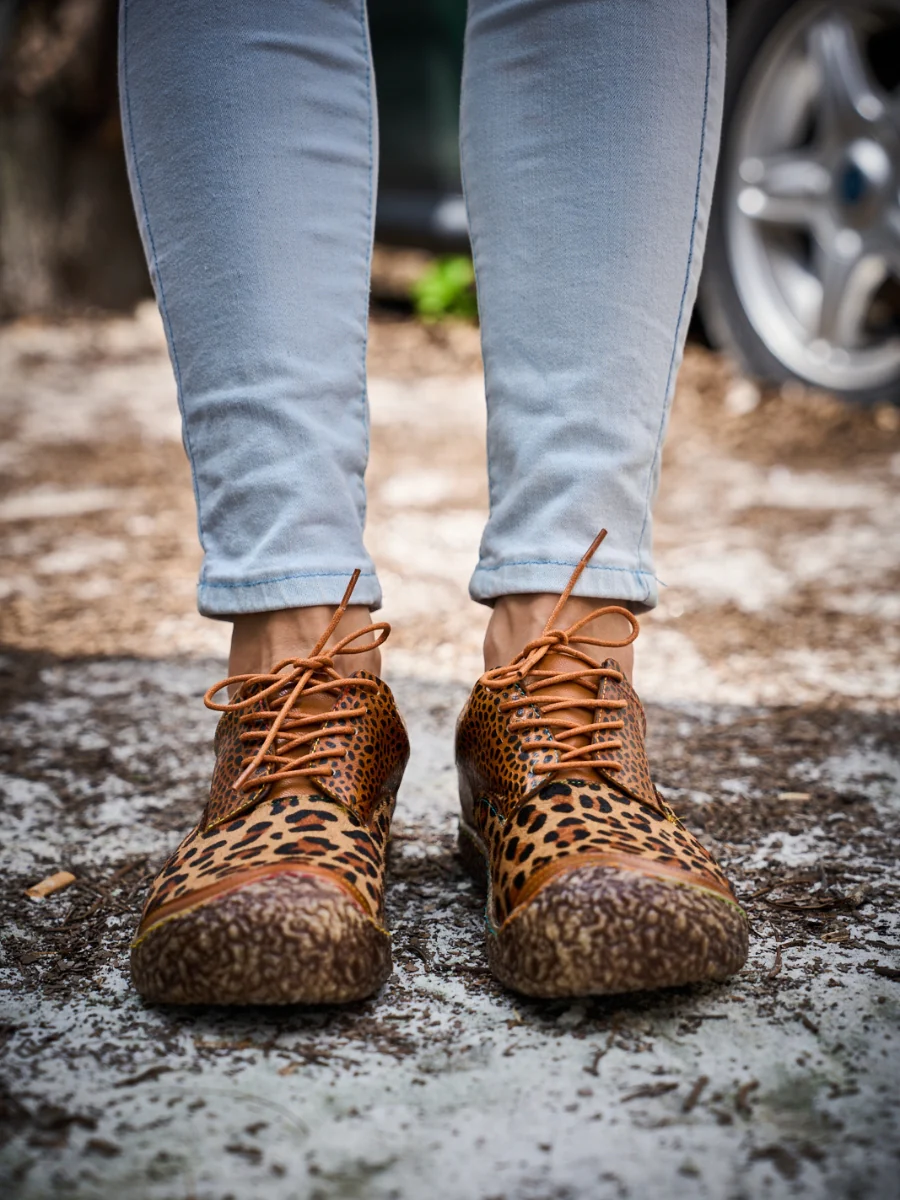 Soffia | Justeena Animal Pattern Leather Outdoor Sneaker - Image 2