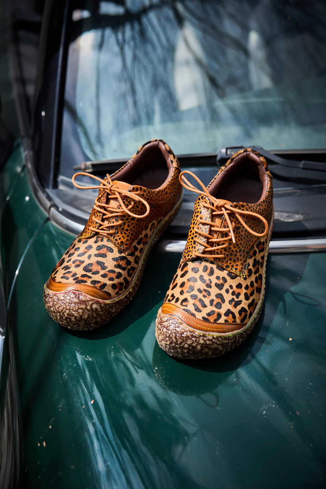 Soffia | Justeena Animal Pattern Leather Outdoor Sneaker - Image 8