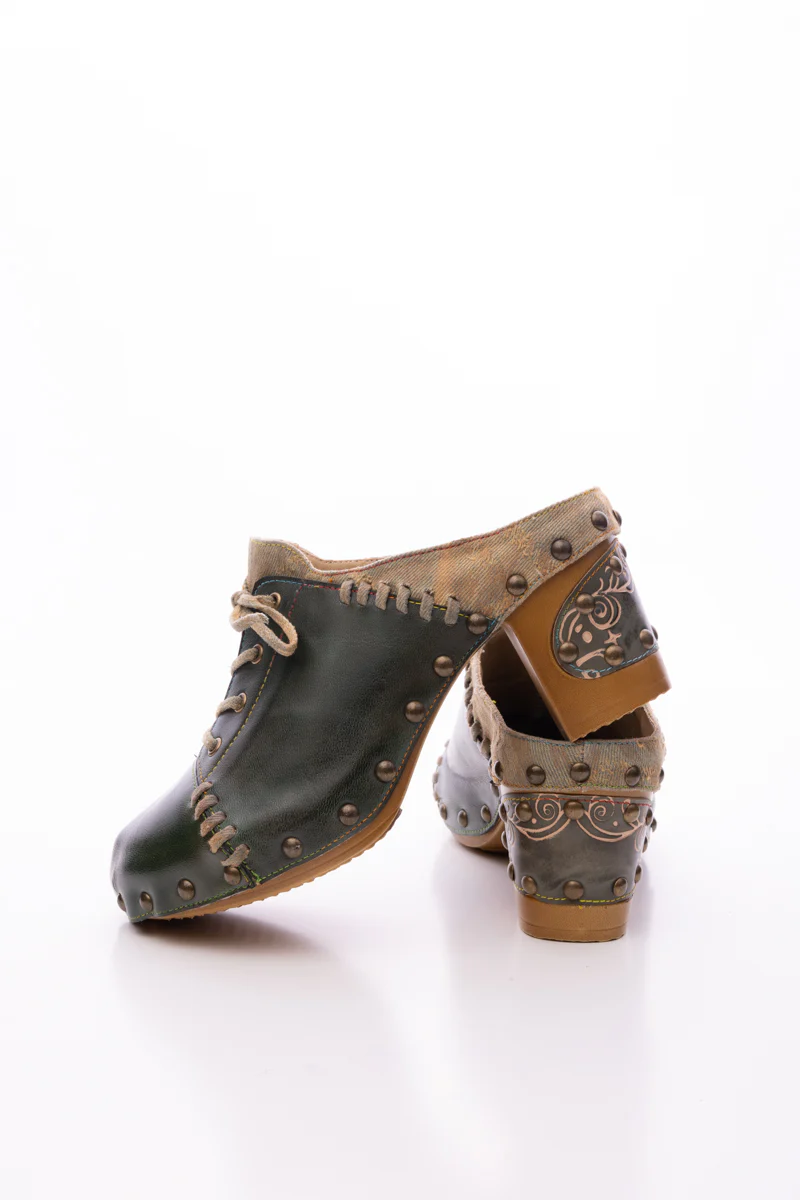 SOFFIA | KAIRO STUDDED STITCH LEATHER CLOG - Image 13