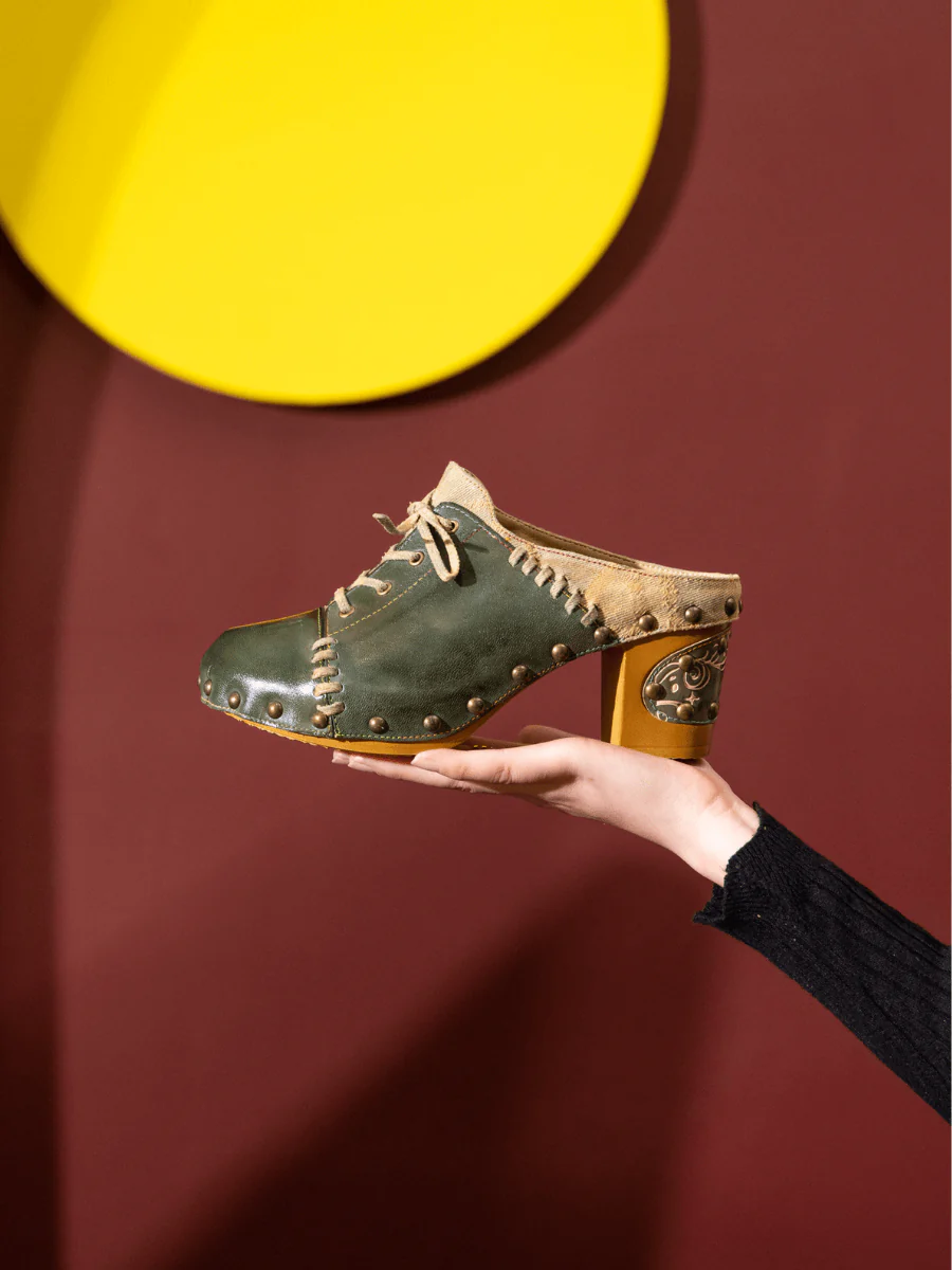 SOFFIA | KAIRO STUDDED STITCH LEATHER CLOG - Image 9