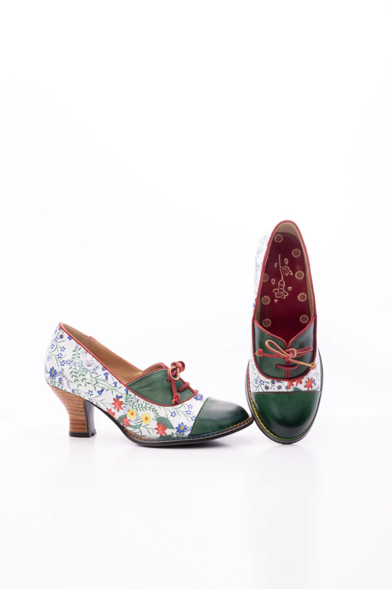 SOFFIA | LILY FLORAL KITTEN HEEL LEATHER PUMP - Image 10