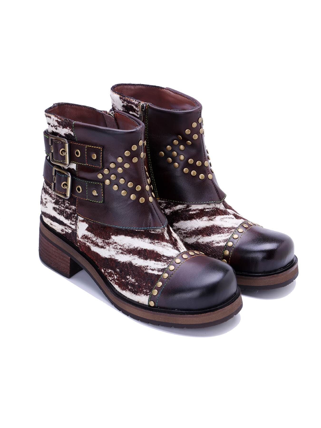 Soffia | Lost In The Wild Leather Combat Boots - Image 3