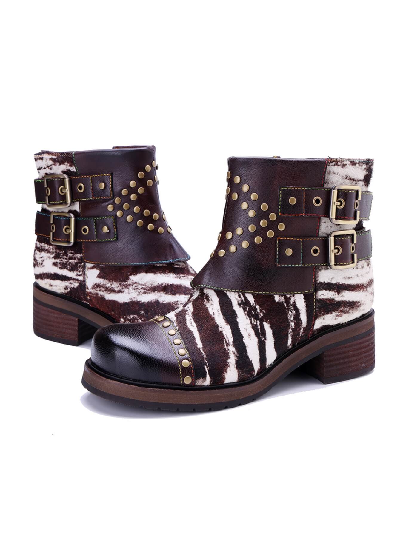 Soffia | Lost In The Wild Leather Combat Boots - Image 4