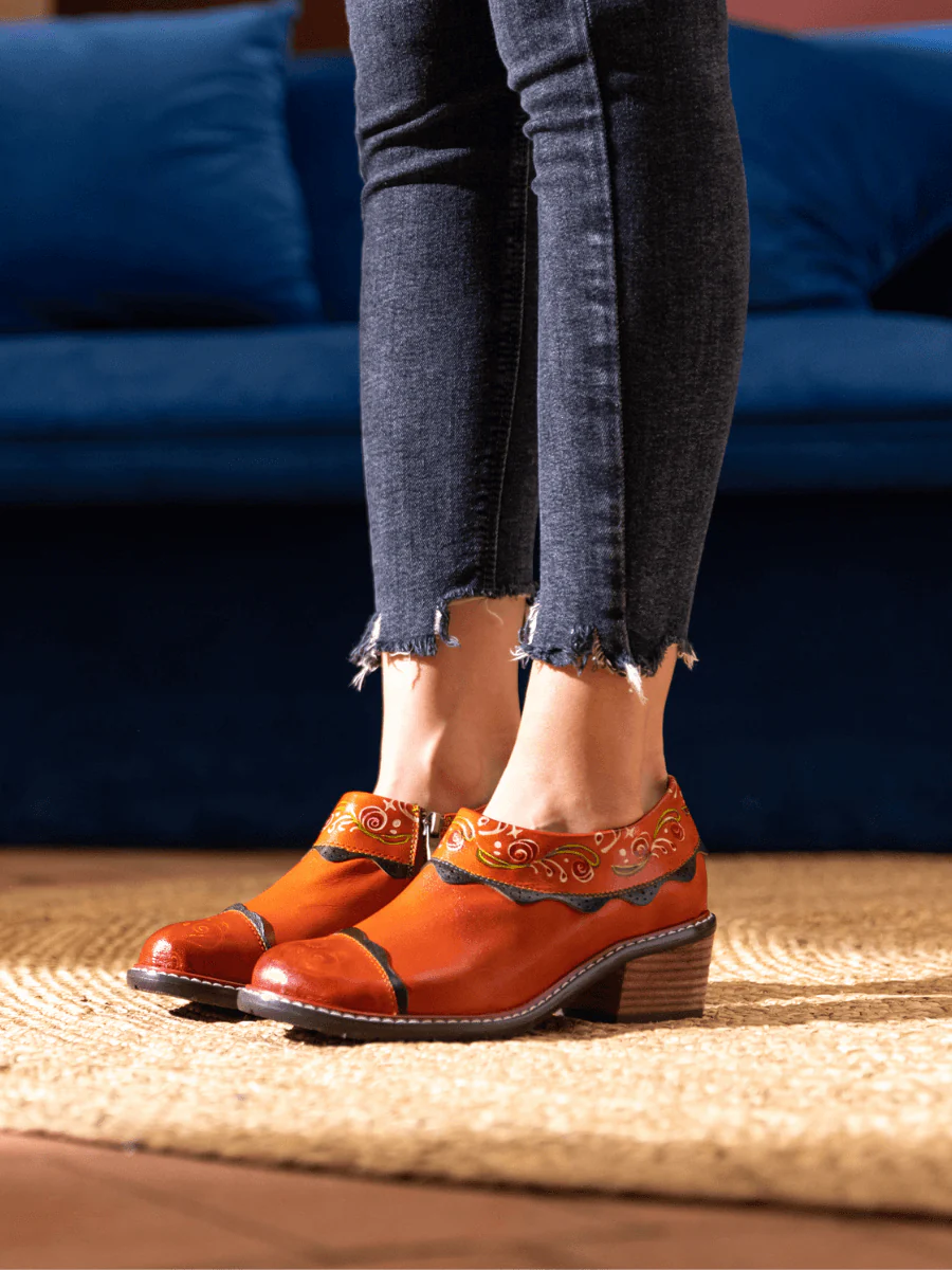 SOFFIA | LUMI FLORAL ANKLE WASHED LEATHER PUMP - Image 4