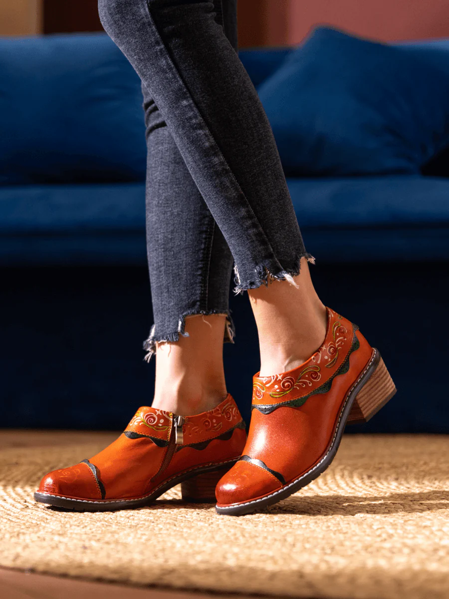 SOFFIA | LUMI FLORAL ANKLE WASHED LEATHER PUMP - Image 5