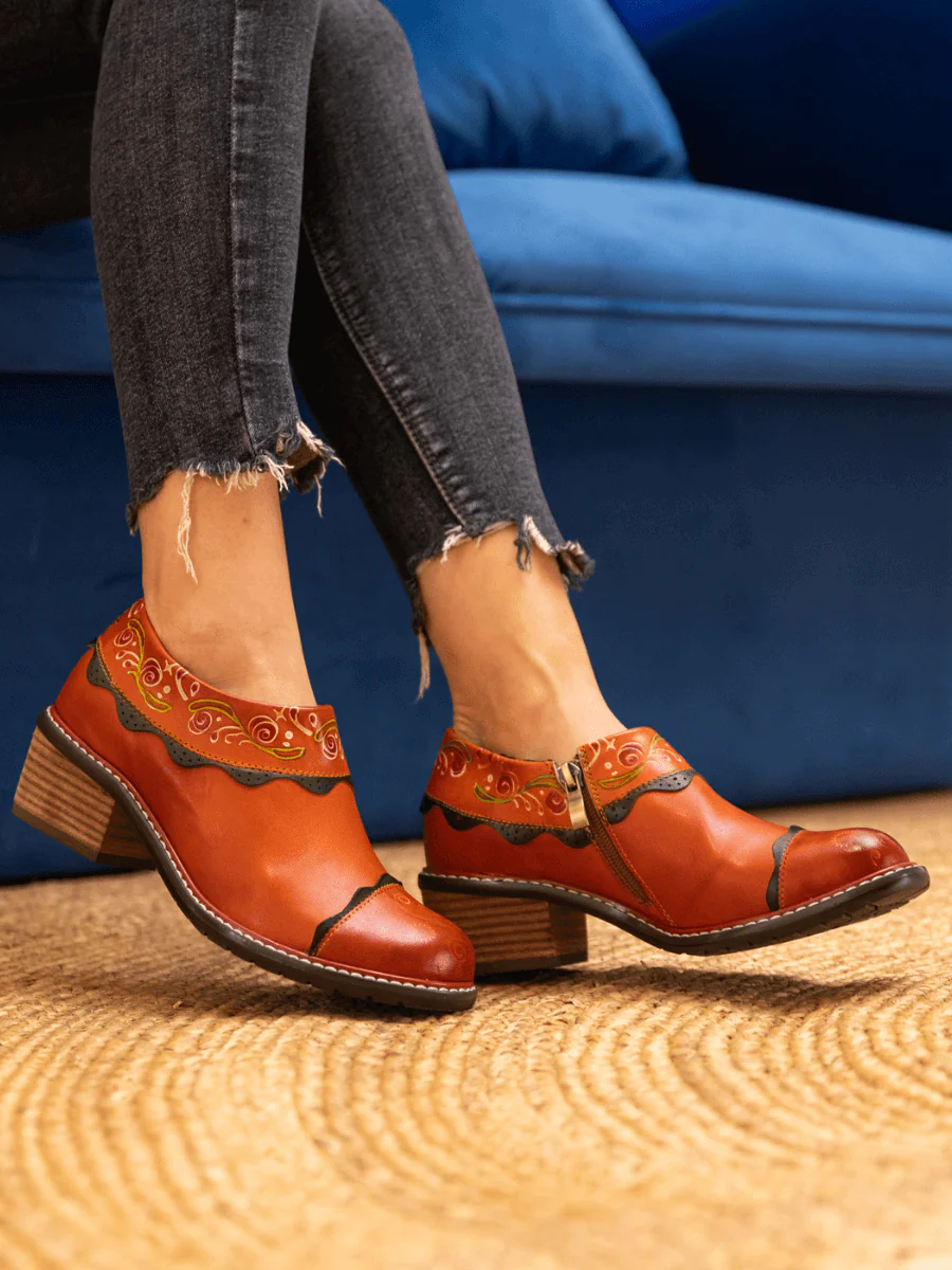 SOFFIA | LUMI FLORAL ANKLE WASHED LEATHER PUMP - Image 6