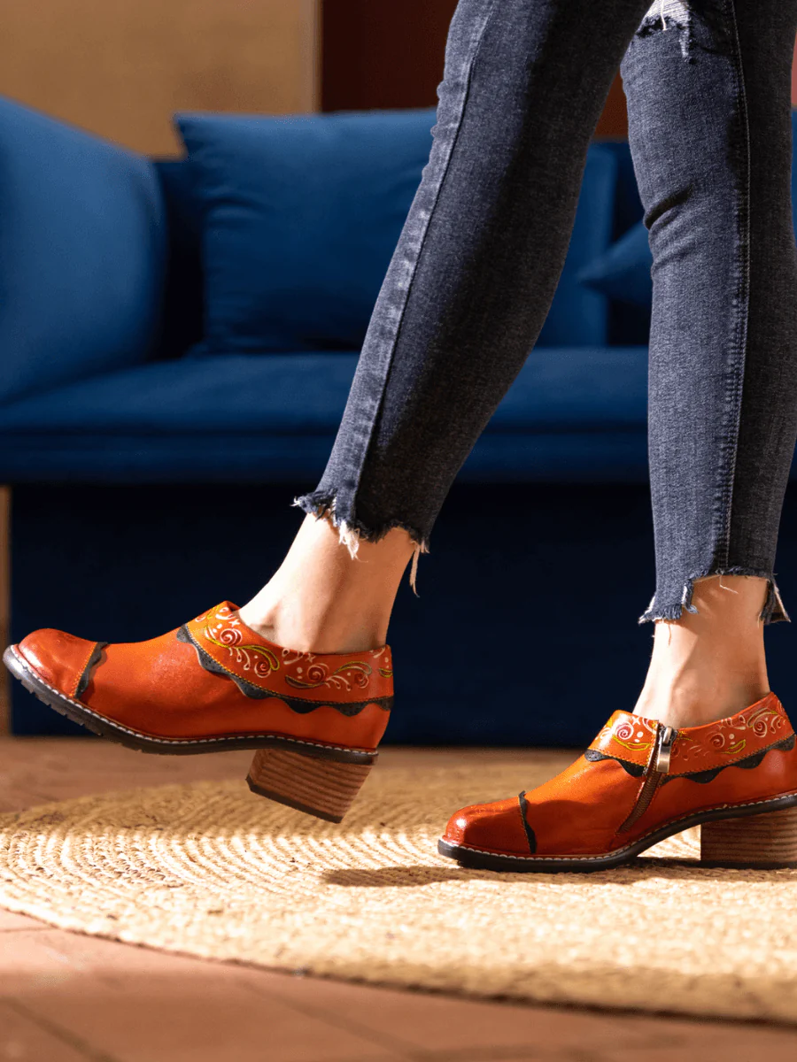 SOFFIA | LUMI FLORAL ANKLE WASHED LEATHER PUMP - Image 7