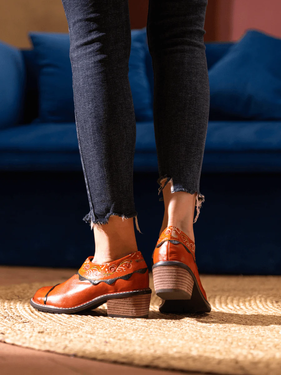 SOFFIA | LUMI FLORAL ANKLE WASHED LEATHER PUMP - Image 8
