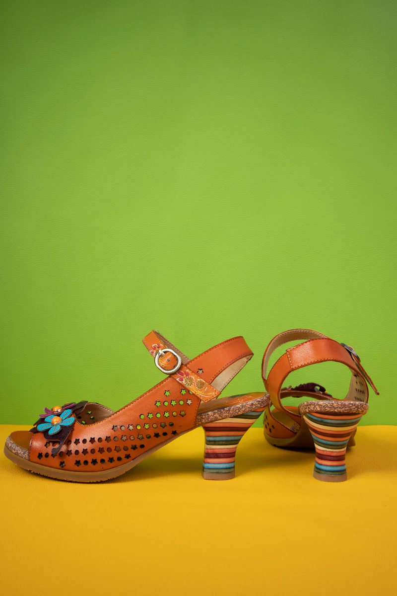 Soffia | Madeira Star Perforated Leather Slingback - Image 10