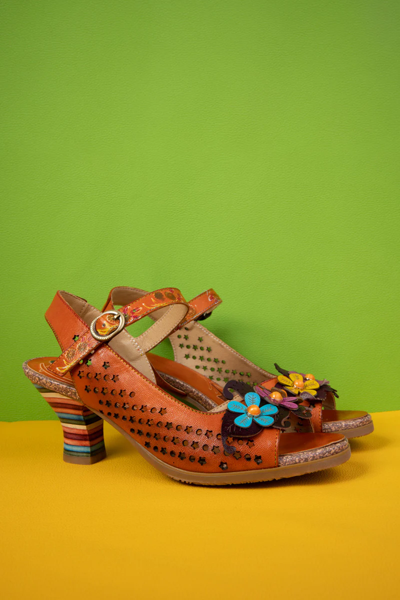 Soffia | Madeira Star Perforated Leather Slingback - Image 7