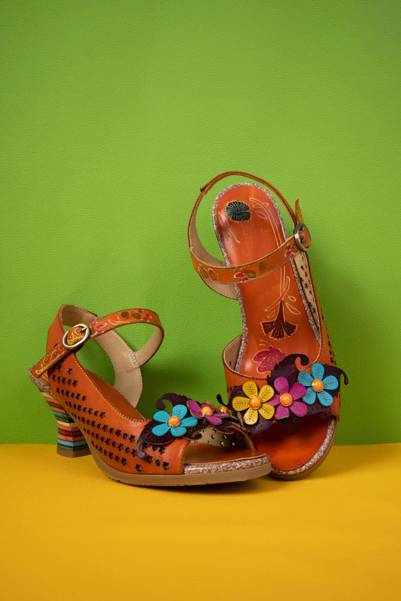 Soffia | Madeira Star Perforated Leather Slingback - Image 8