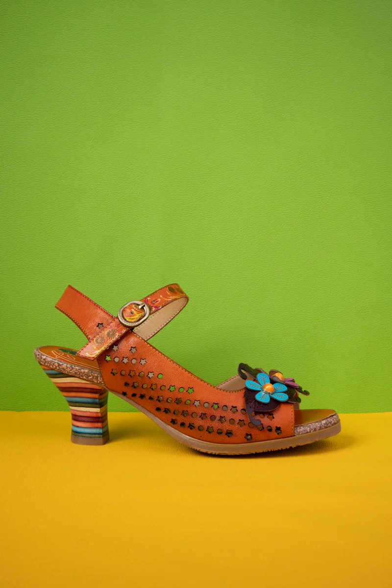 Soffia | Madeira Star Perforated Leather Slingback - Image 9