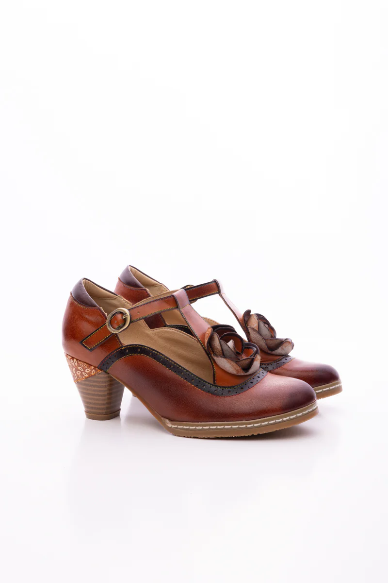 SOFFIA | MEET ME UNDER ROSE LEATHER T-STRAP SANDAL - Image 10