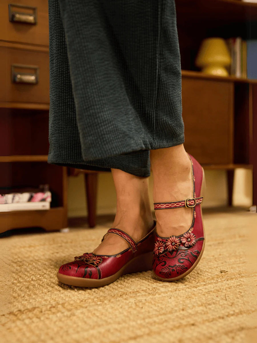 Soffia | Menton Dream Floral Leather Mary Jane - Image 3