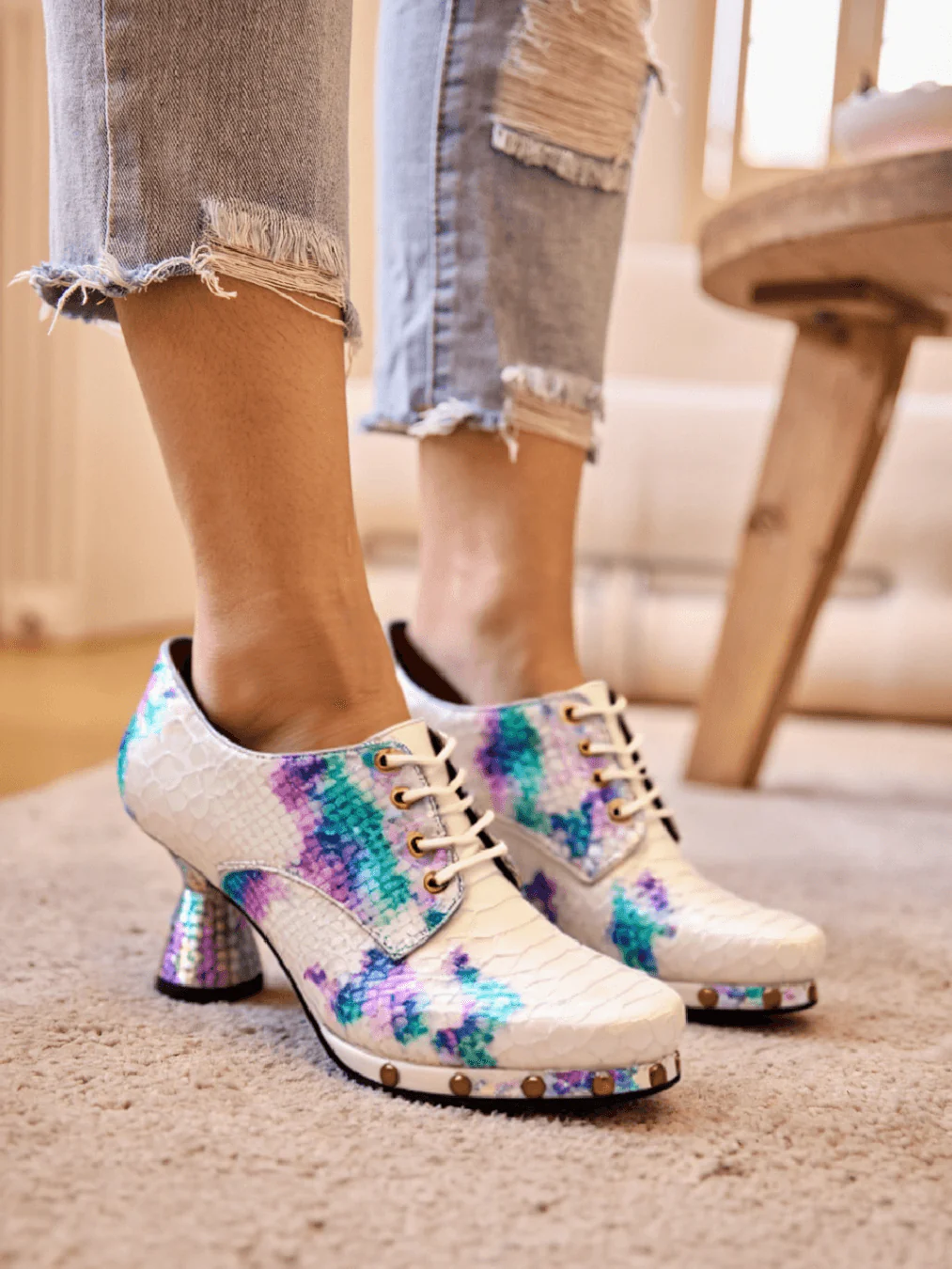 Soffia | Mermaid On The Way Leather Brogues Booties