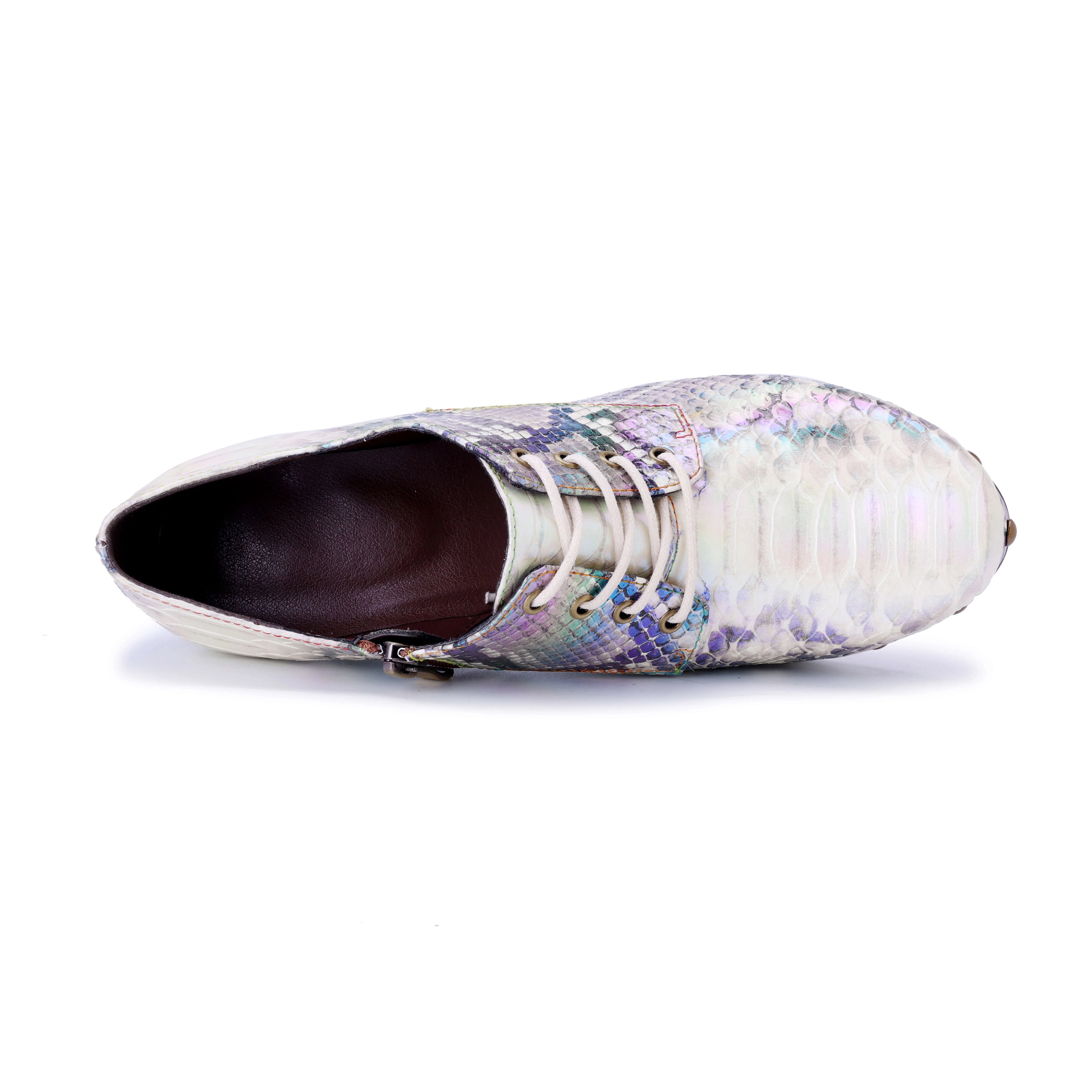 Soffia | Mermaid On The Way Leather Brogues Booties - Image 10