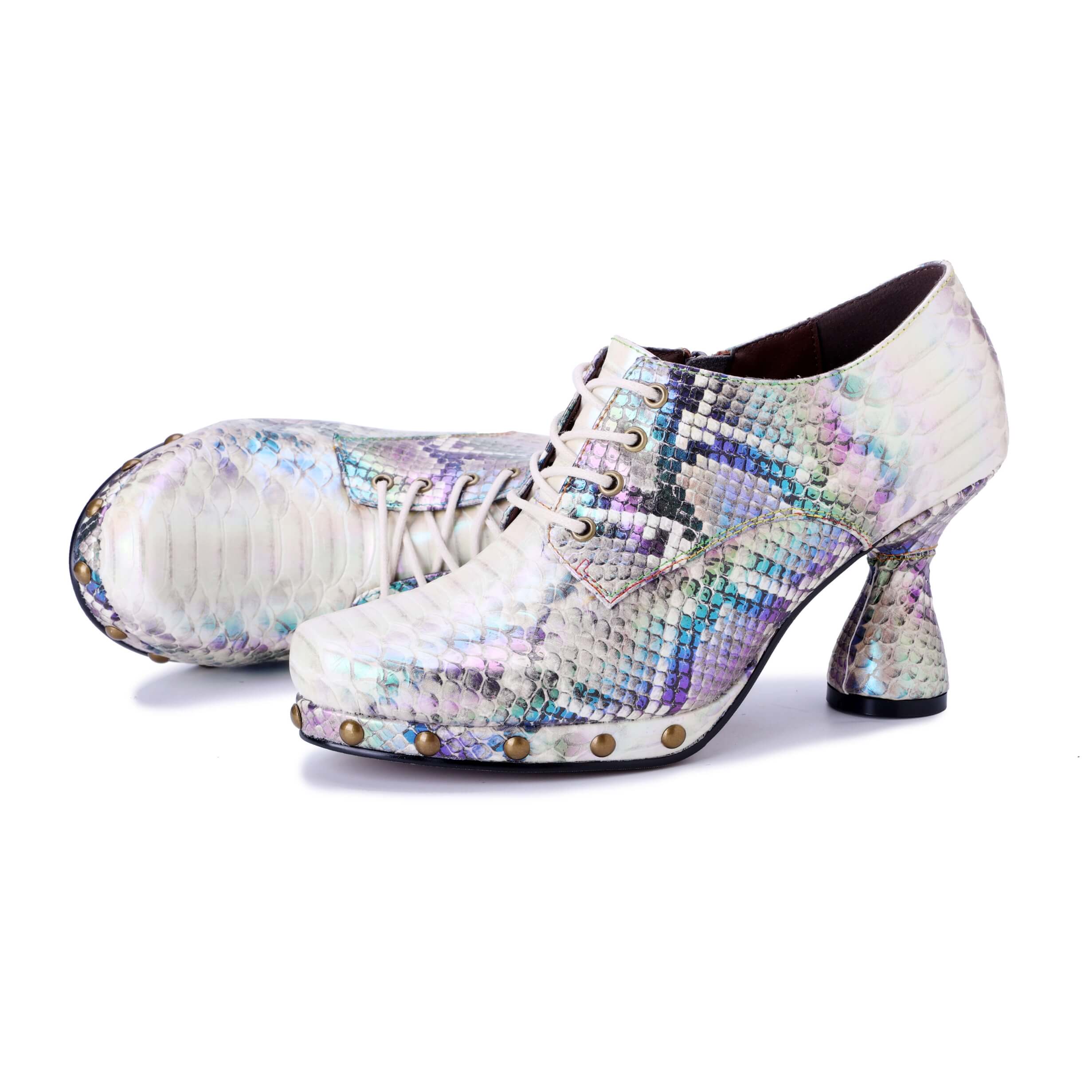 Soffia | Mermaid On The Way Leather Brogues Booties - Image 4