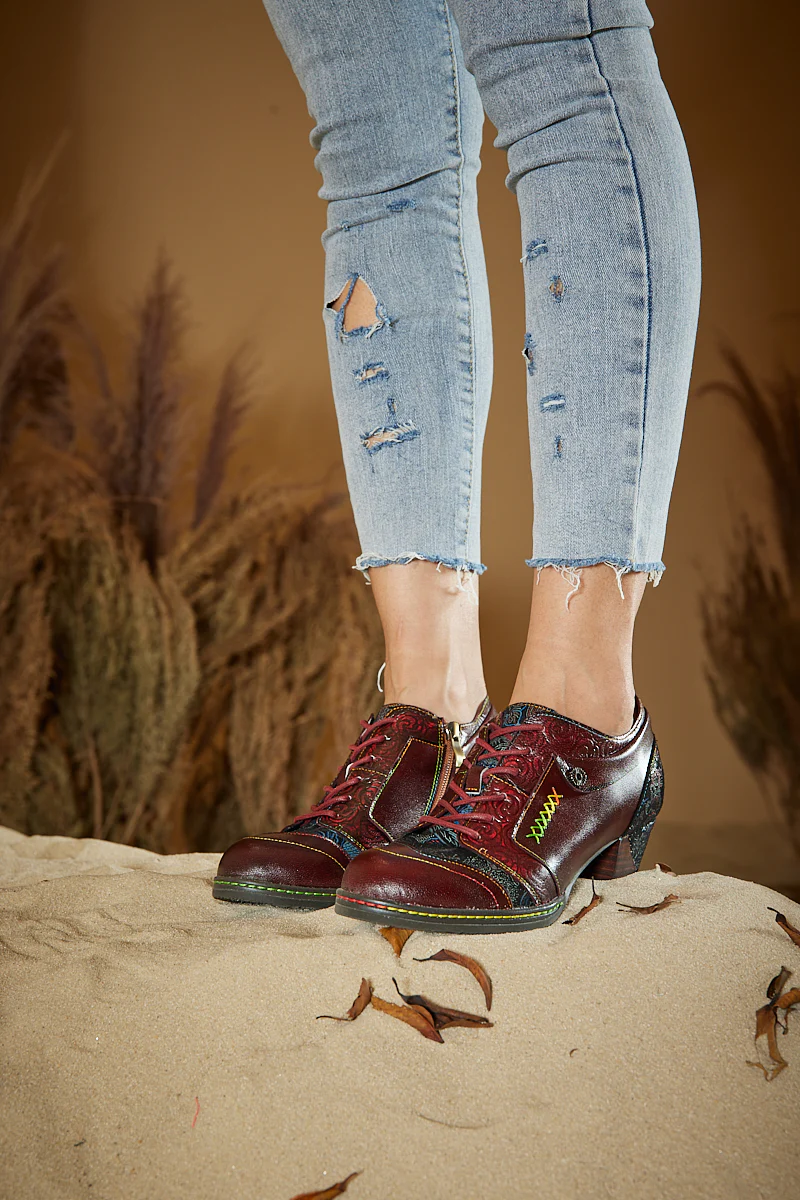 Soffia | Messina Rose Embossed Leather Oxford - Image 2