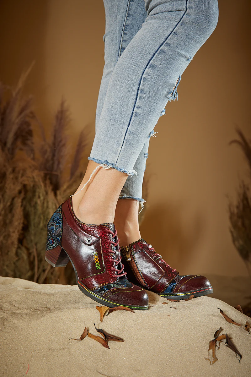 Soffia | Messina Rose Embossed Leather Oxford - Image 3