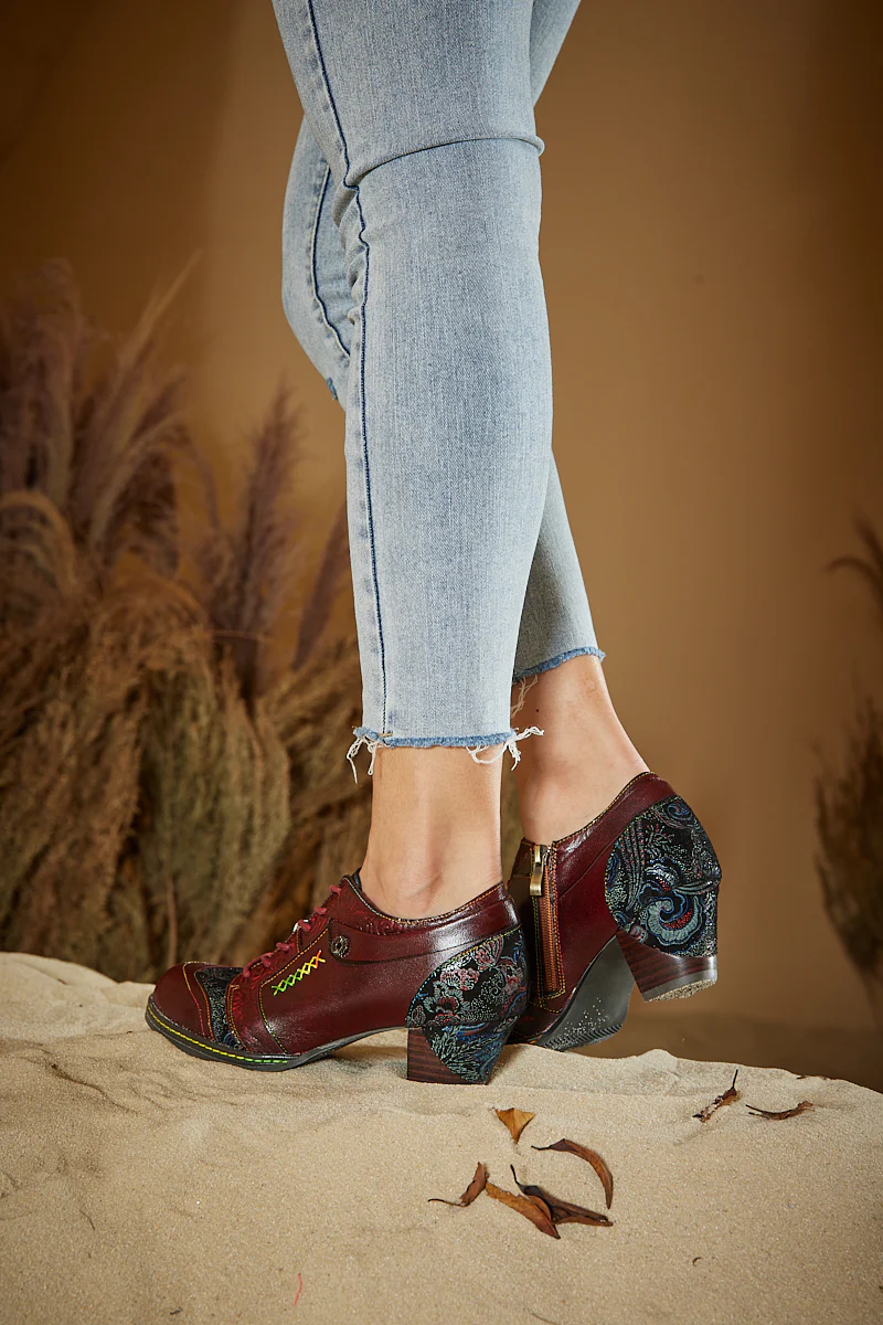 Soffia | Messina Rose Embossed Leather Oxford - Image 5