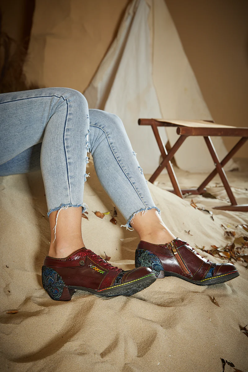 Soffia | Messina Rose Embossed Leather Oxford - Image 6