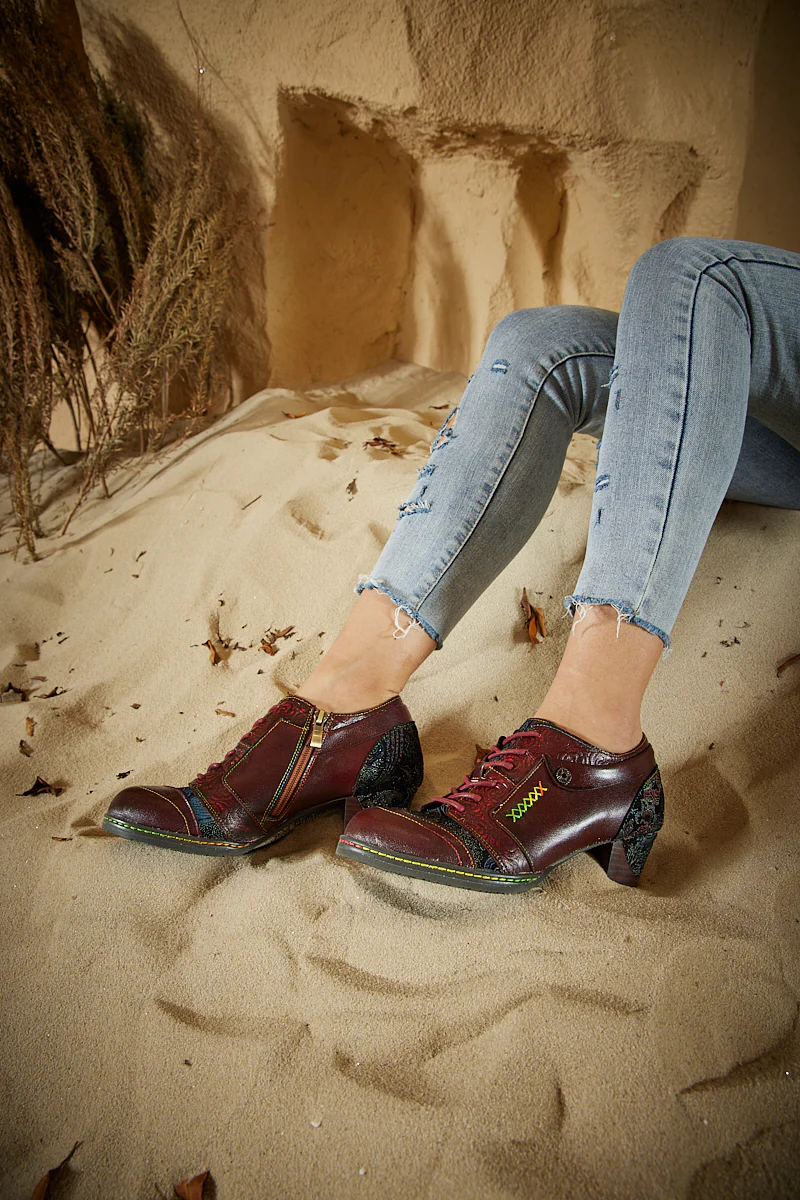 Soffia | Messina Rose Embossed Leather Oxford - Image 7
