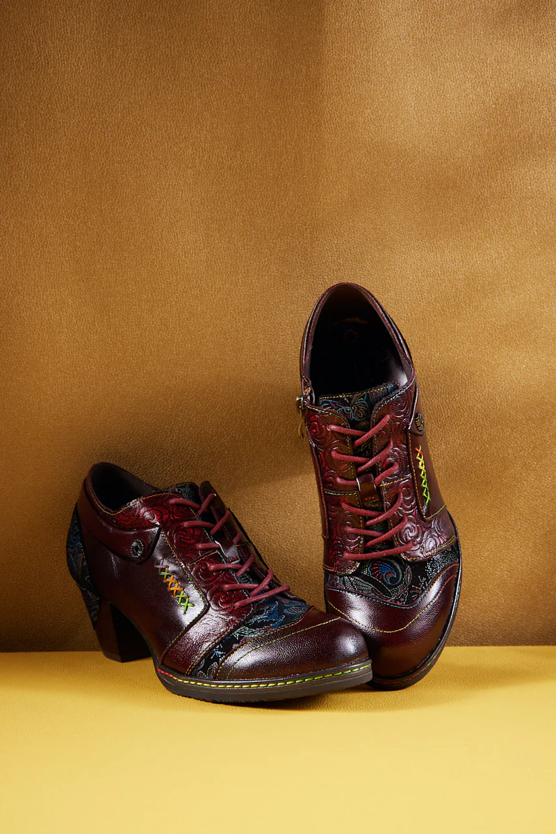 Soffia | Messina Rose Embossed Leather Oxford - Image 8