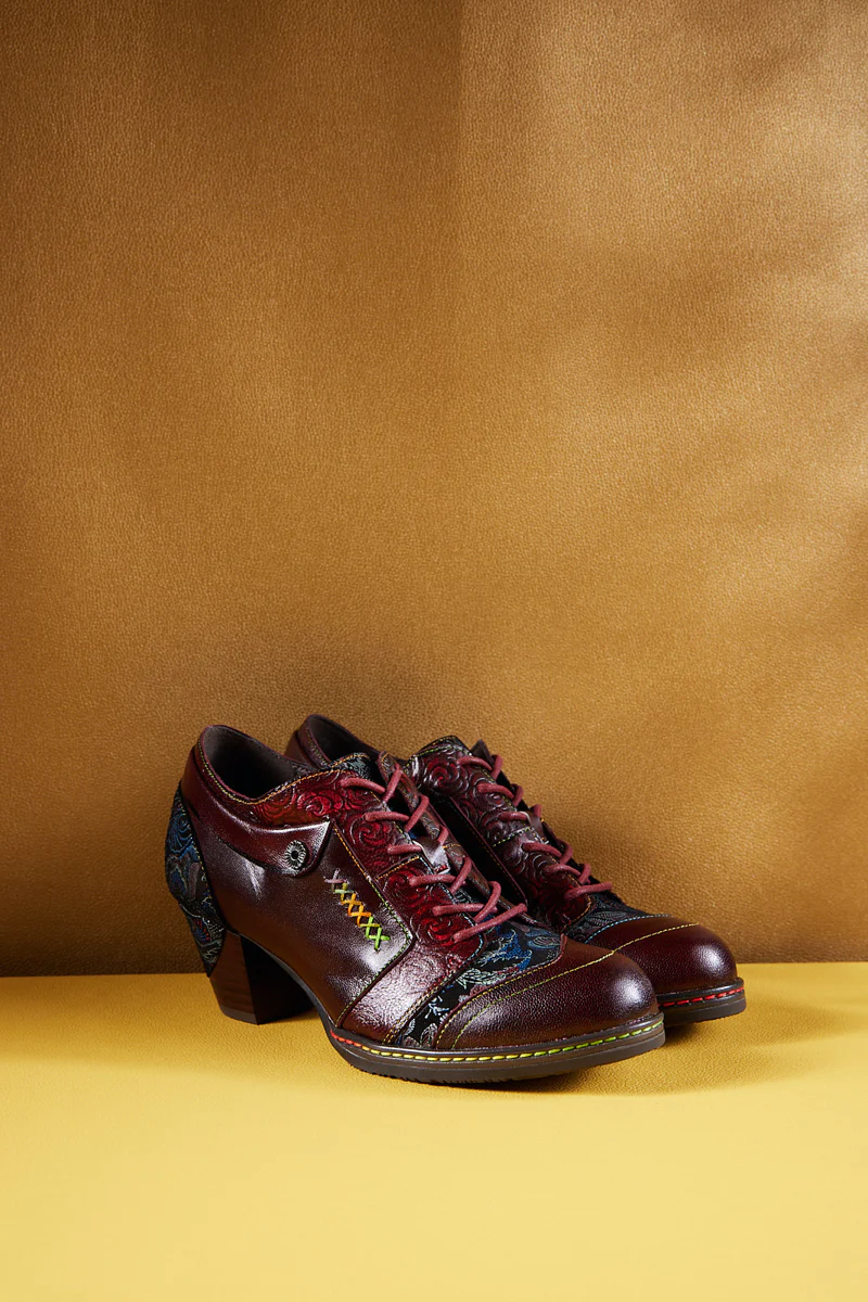 Soffia | Messina Rose Embossed Leather Oxford - Image 9