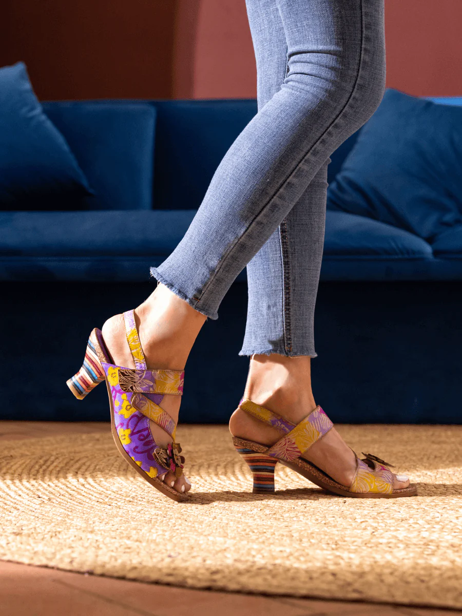 SOFFIA | MIDNIGHT SOL FLORAL LEATHER SLINGBACK SANDAL - Image 7