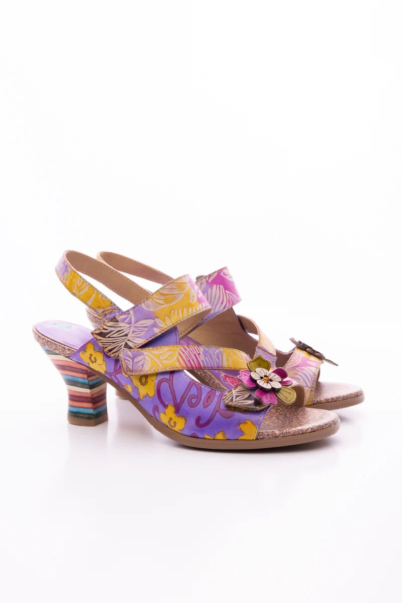 SOFFIA | MIDNIGHT SOL FLORAL LEATHER SLINGBACK SANDAL - Image 9