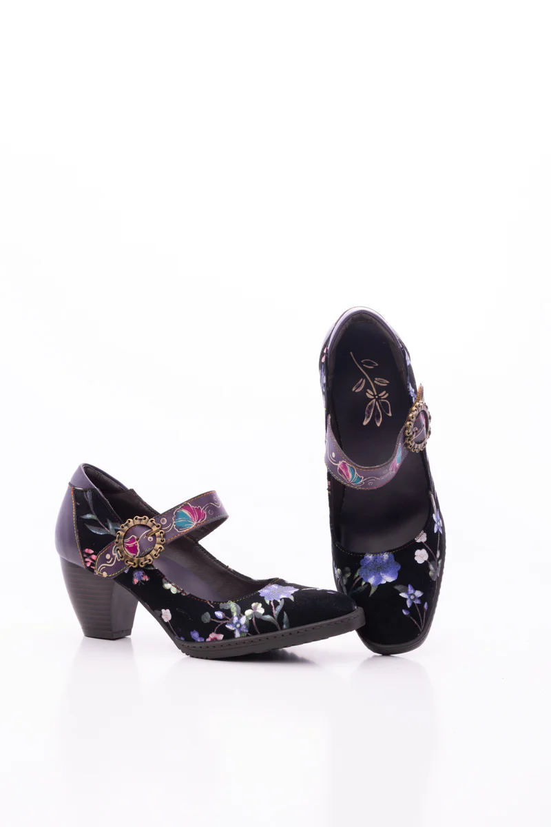SOFFIA | PALMIRA PLUM BOSSOM PATTERN LEATHER MARY JANE - Image 11