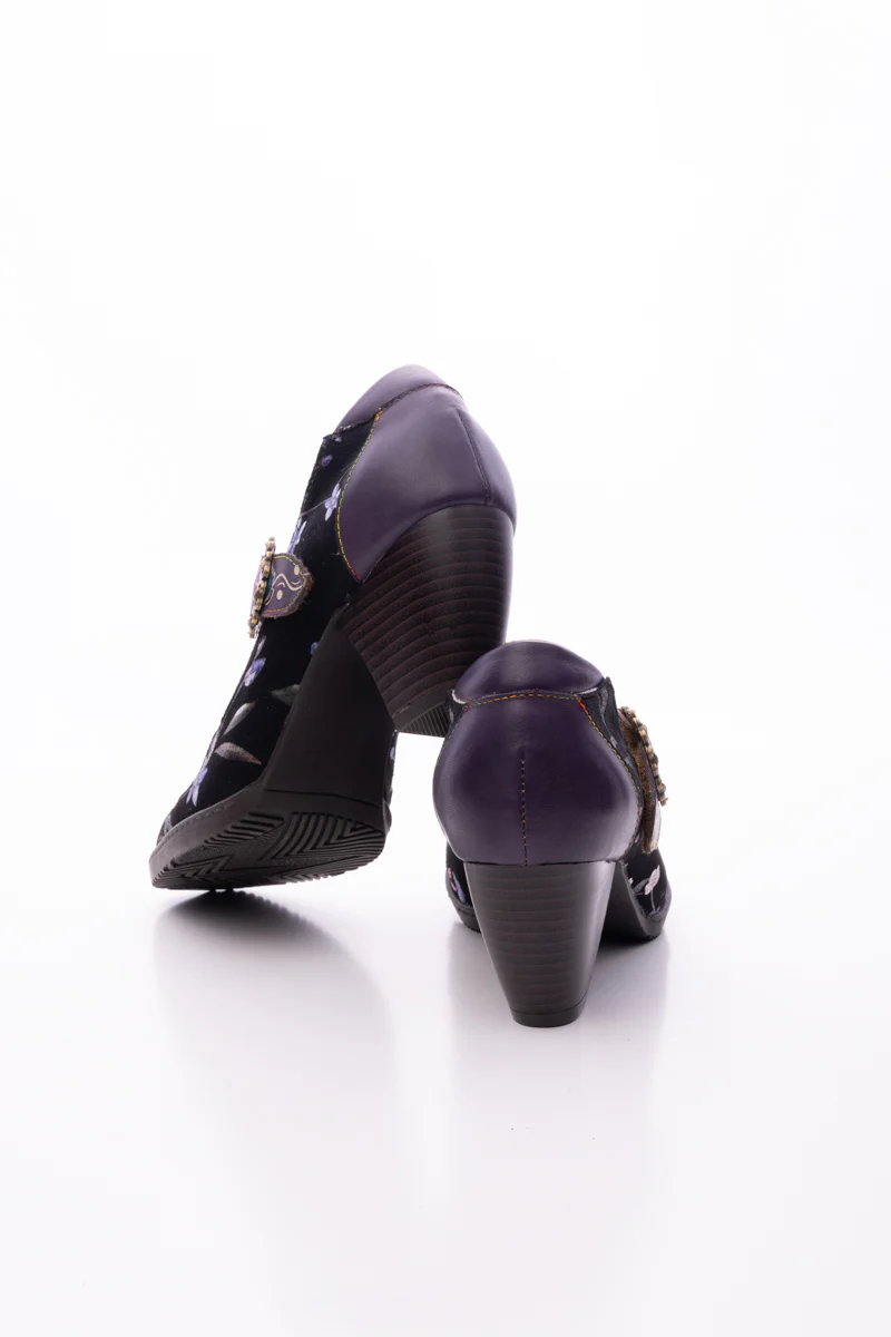 SOFFIA | PALMIRA PLUM BOSSOM PATTERN LEATHER MARY JANE - Image 12