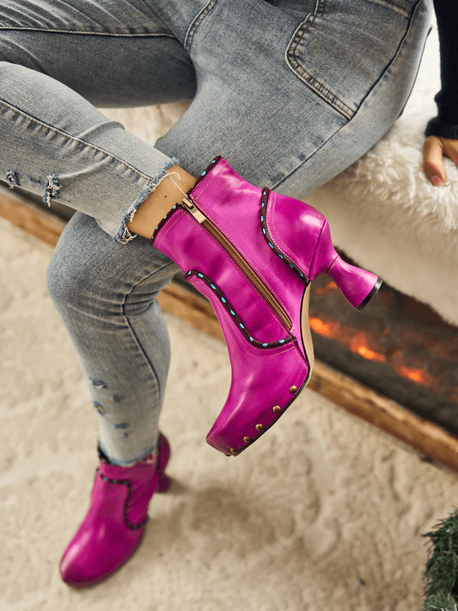 Soffia | Paris Skies Leather Ankle Boots