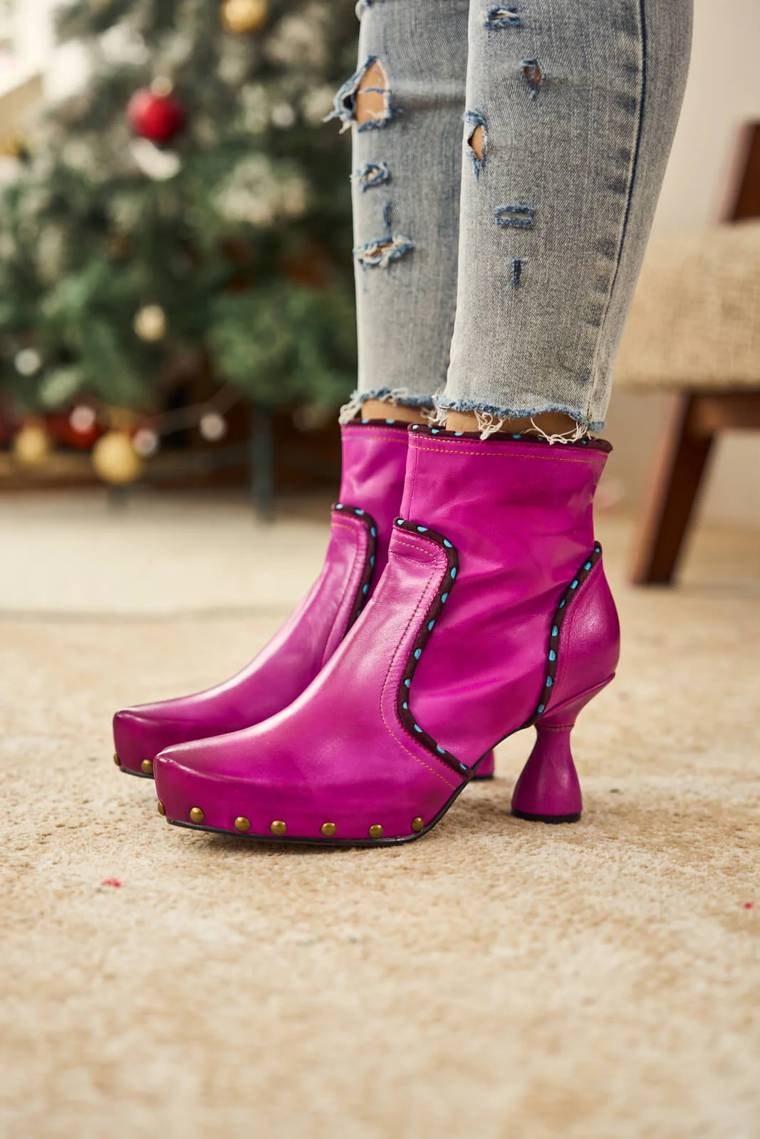 Soffia | Paris Skies Leather Ankle Boots - Image 4