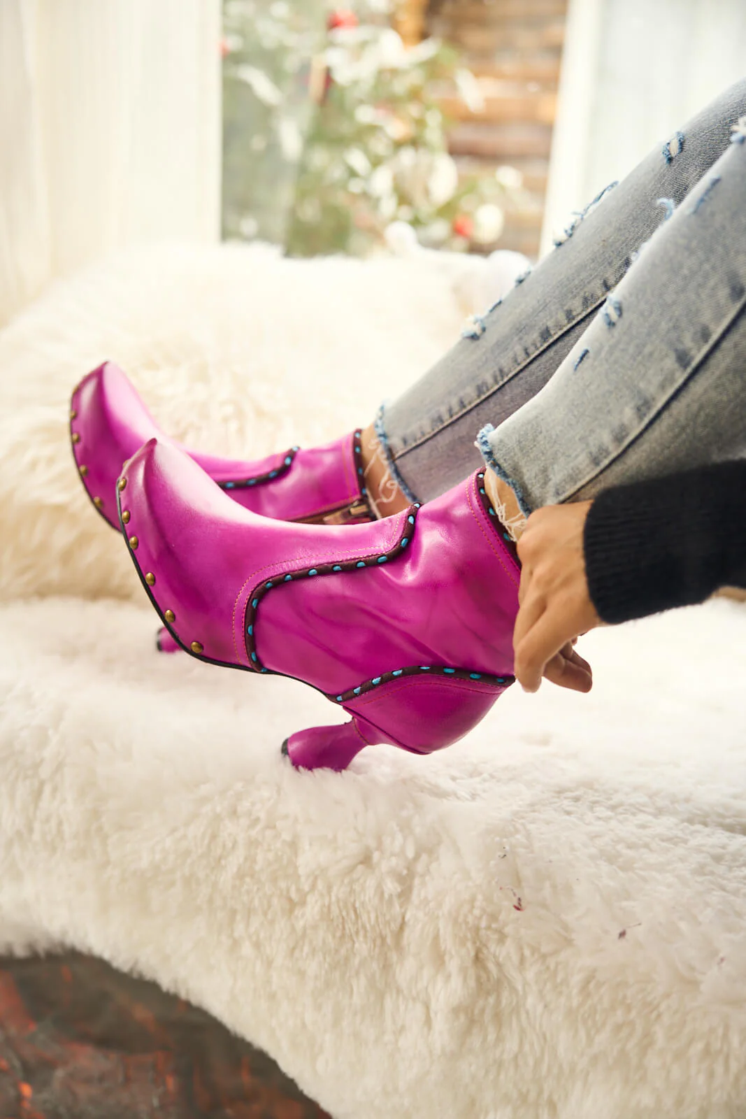 Soffia | Paris Skies Leather Ankle Boots - Image 8