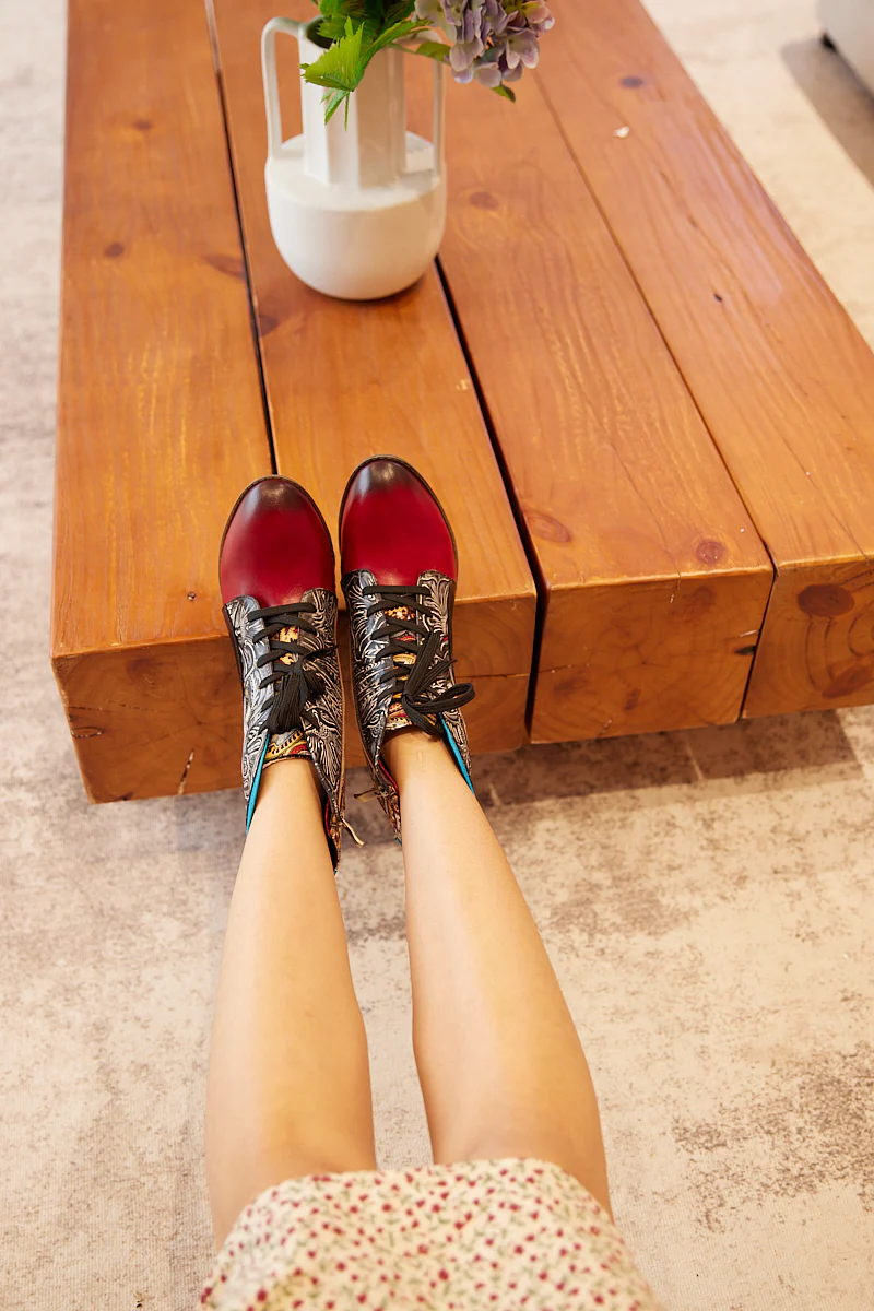 Soffia | Peacock in Bloom Leather Ankle Boots - Image 9