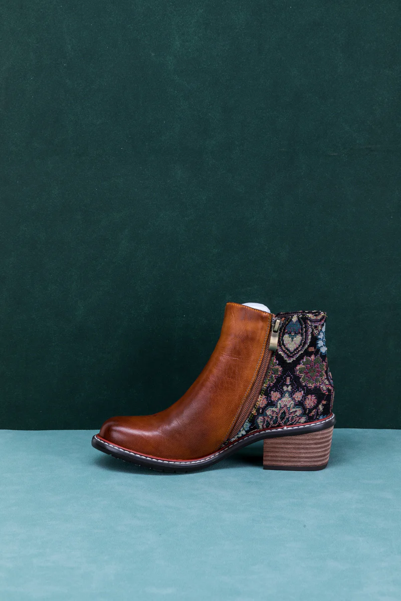 SOFFIA | PETAL APPLIQUE LEATHER ANKLE BOOT - Image 12