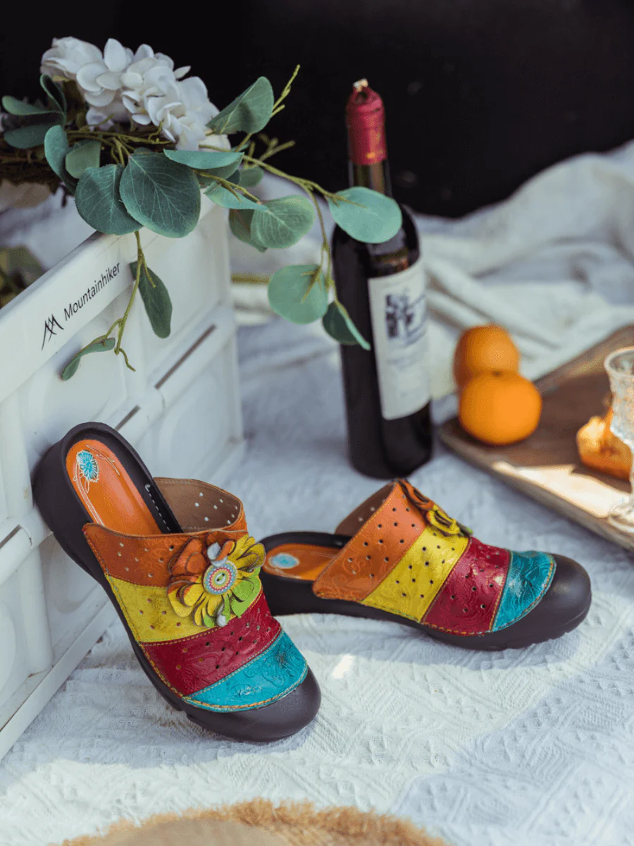 SOFFIA | RAINBOW STREAK LEATHER SANDAL - Image 2