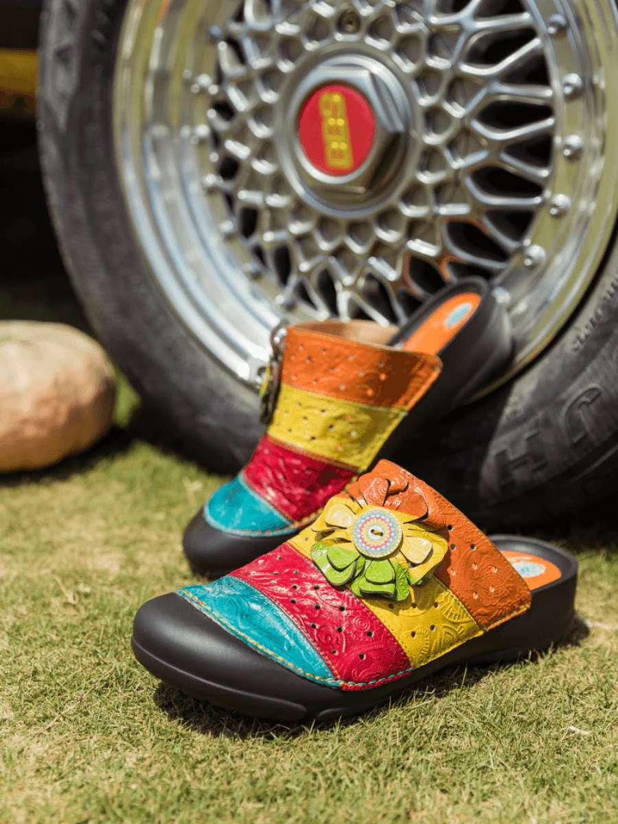 SOFFIA | RAINBOW STREAK LEATHER SANDAL - Image 3