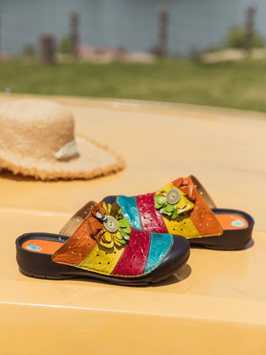 SOFFIA | RAINBOW STREAK LEATHER SANDAL - Image 4