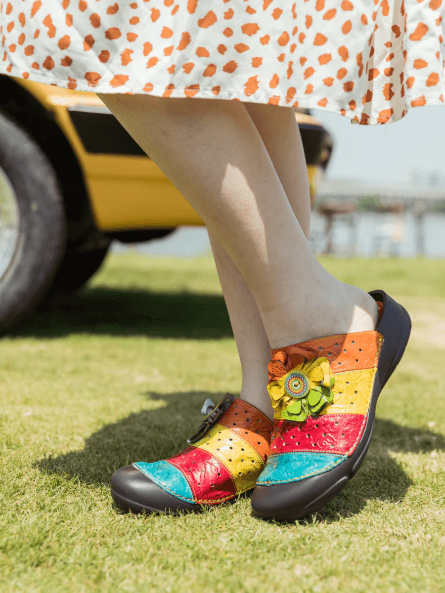 SOFFIA | RAINBOW STREAK LEATHER SANDAL - Image 6