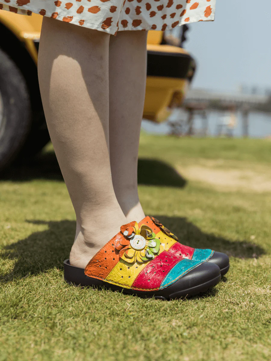 SOFFIA | RAINBOW STREAK LEATHER SANDAL - Image 7